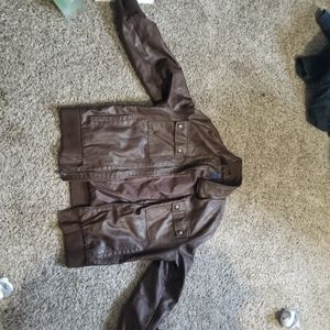Vegan leather bomber jacket